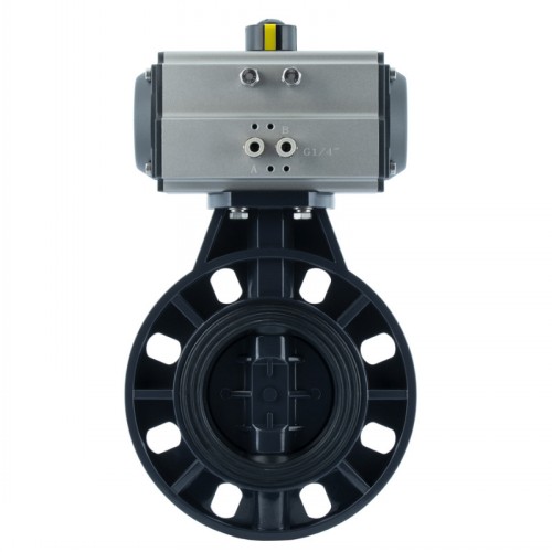 气动UPVC蝶阀|气动塑料蝶阀|气动对夹蝶阀