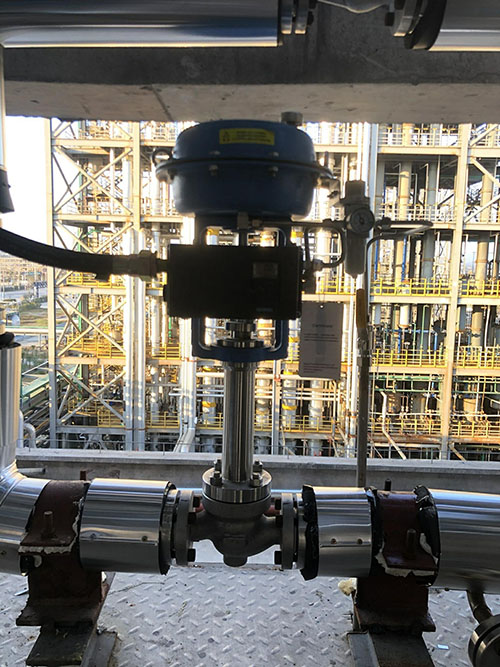 气动波纹管衬氟调节阀安装使用案例