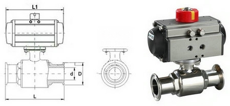 气动卫生级球阀结构图